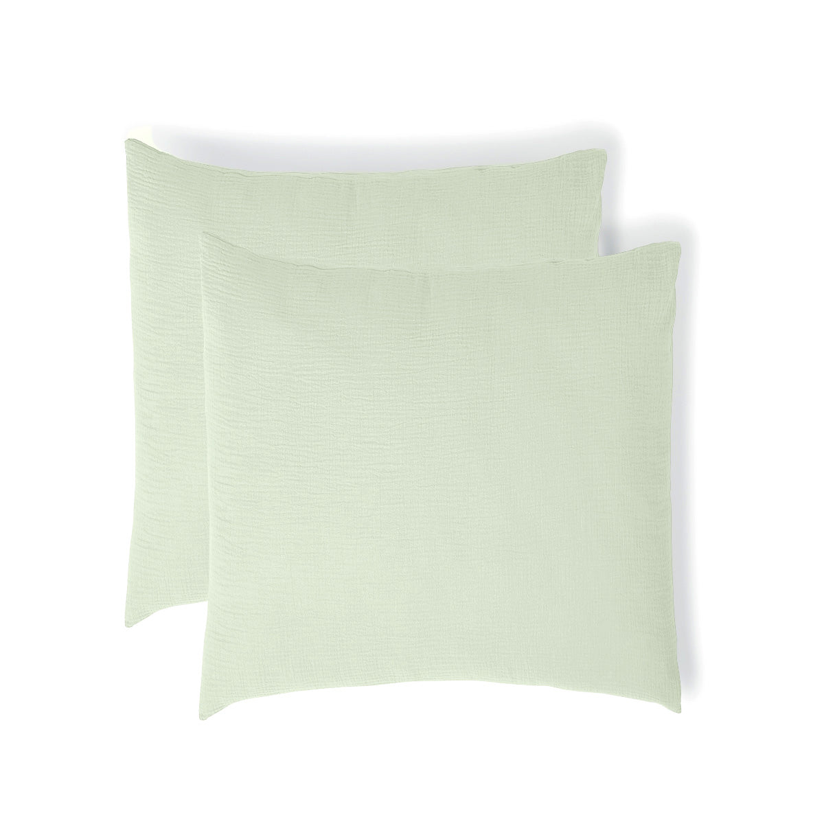 Parure + taies 65x65 gaze de coton vert amande ALMA 240x220+2(65x65)
