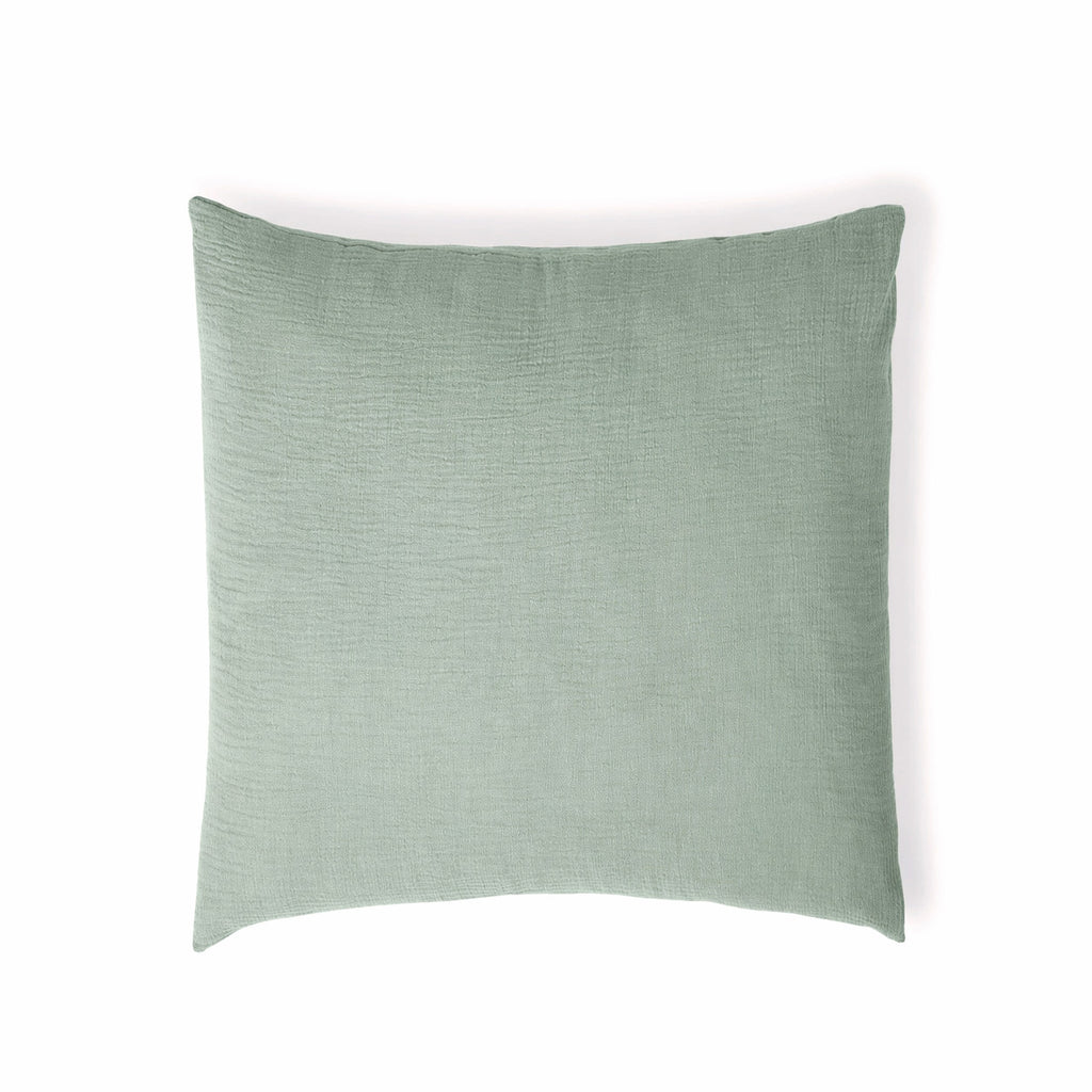 Parure + taies 65x65 gaze de coton vert céladon ALMA 140x200/65x65