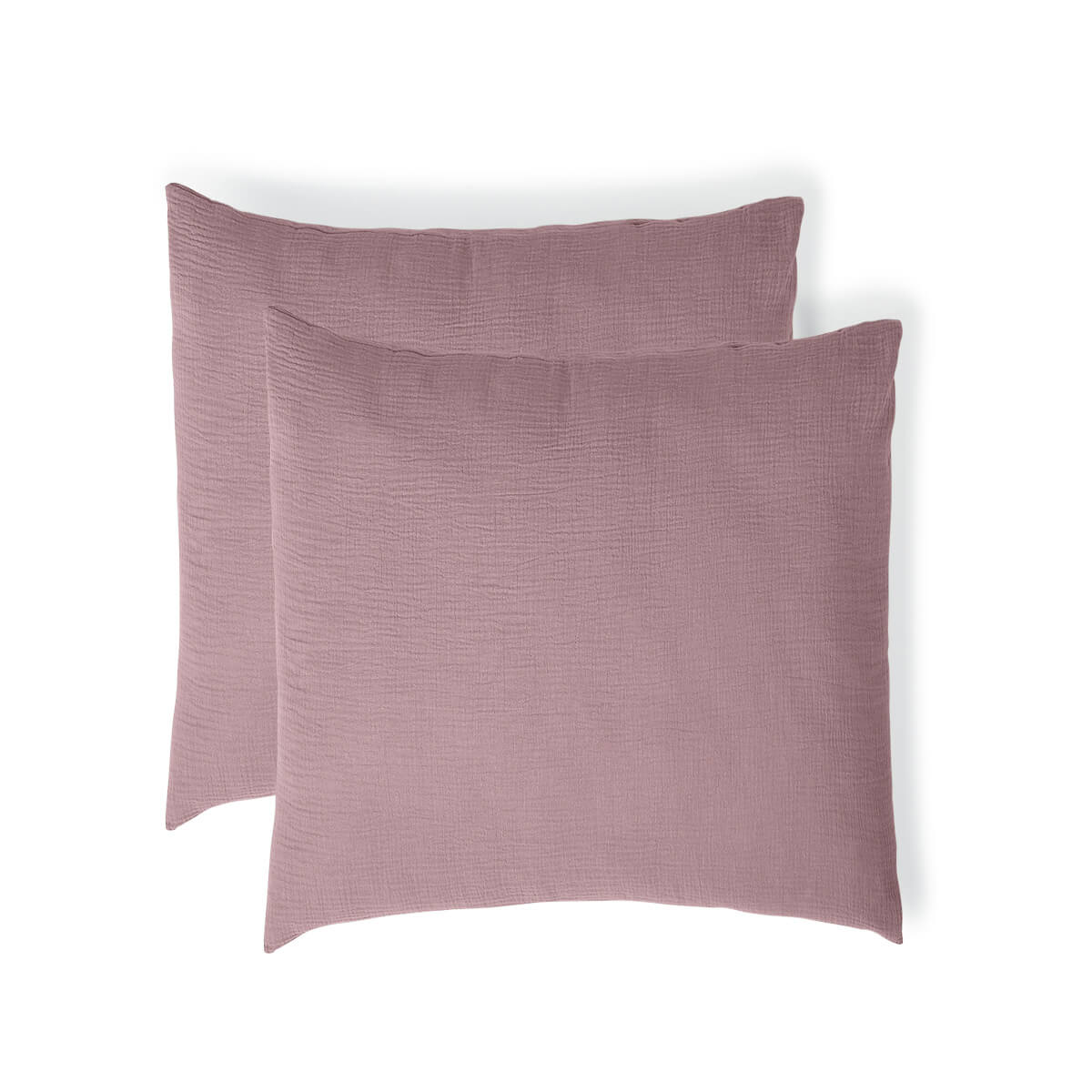 Parure + taies 65x65 gaze de coton bois de rose ALMA 200x200+2(65x65)