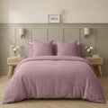 Parure + taies 65x65 gaze de coton bois de rose ALMA 140x200/65x65