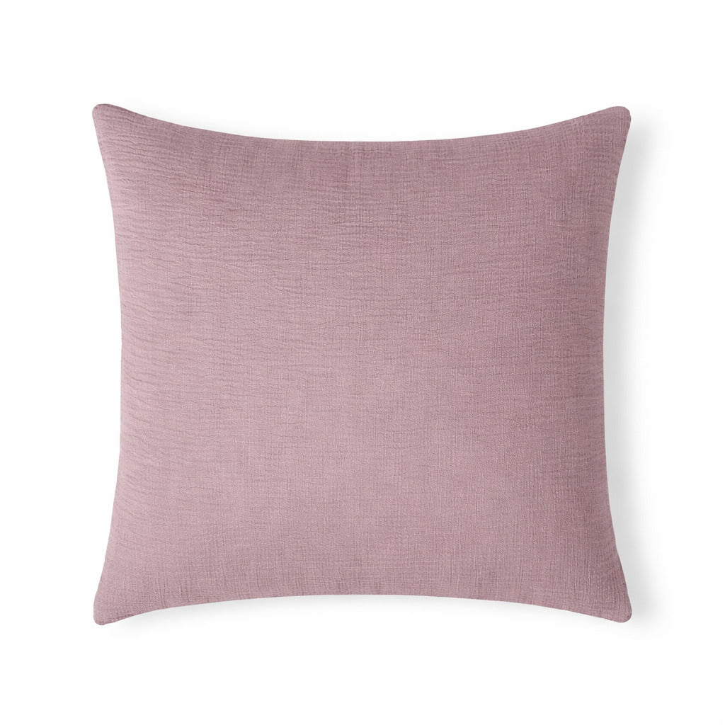 Parure + taies 65x65 gaze de coton bois de rose ALMA 140x200/65x65