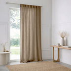 Rideau à passant gaze de coton 140x240 ALMA taupe clair