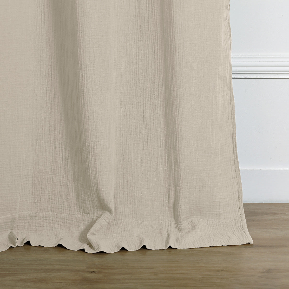 Rideau à passant gaze de coton 140x260 ALMA beige clair