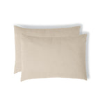 Taie d'oreiller (x2) gaze de coton beige clair ALMA 50x70