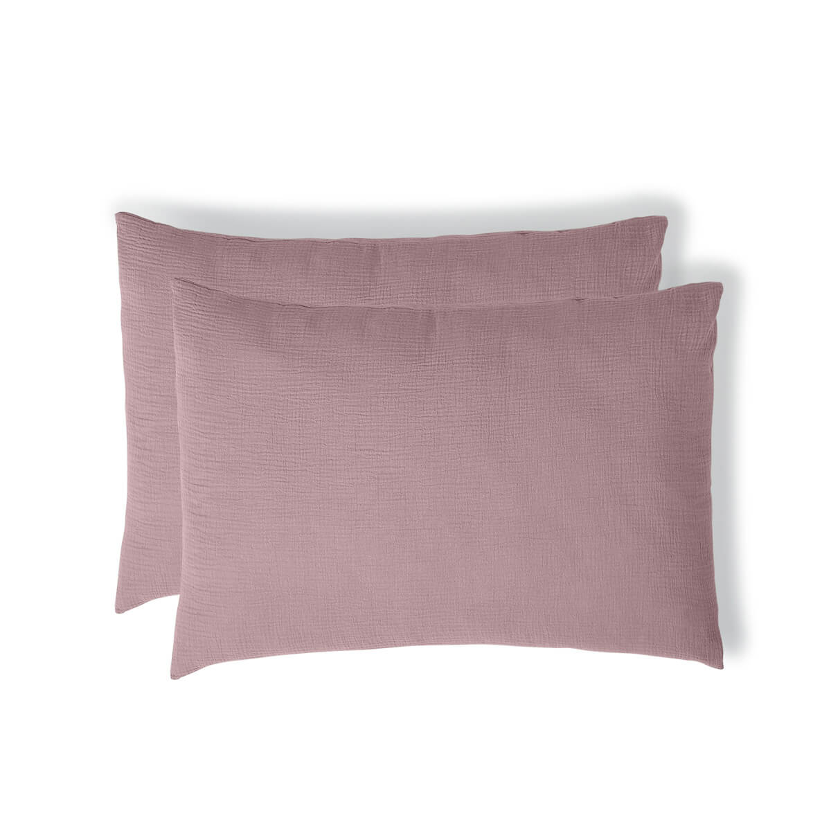 Taie d'oreiller (x2) gaze de coton bois de rose ALMA 50x70