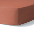 Drap housse coton lavé terracotta LUNA 140x200x30