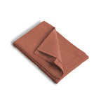 Drap housse coton lavé terracotta LUNA 140x200x30