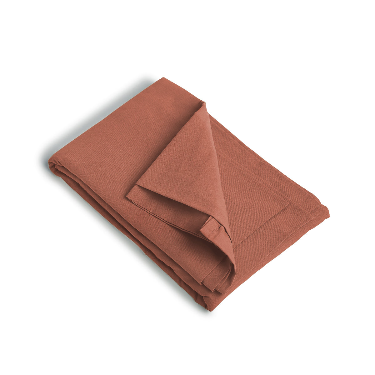 Drap housse coton lavé terracotta LUNA 180x200x30