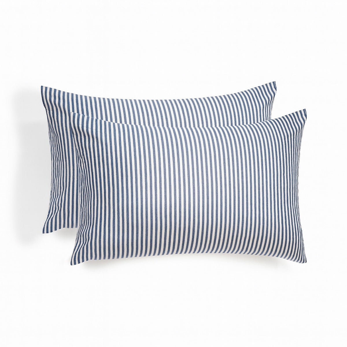 Parure + taies 50x70 coton lavé blanc / bleu orage LUNAR MIX 260x240+2(50x70)