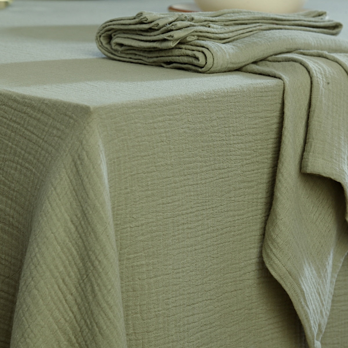 Nappe gaze de coton 150x400 CARLA vert céladon