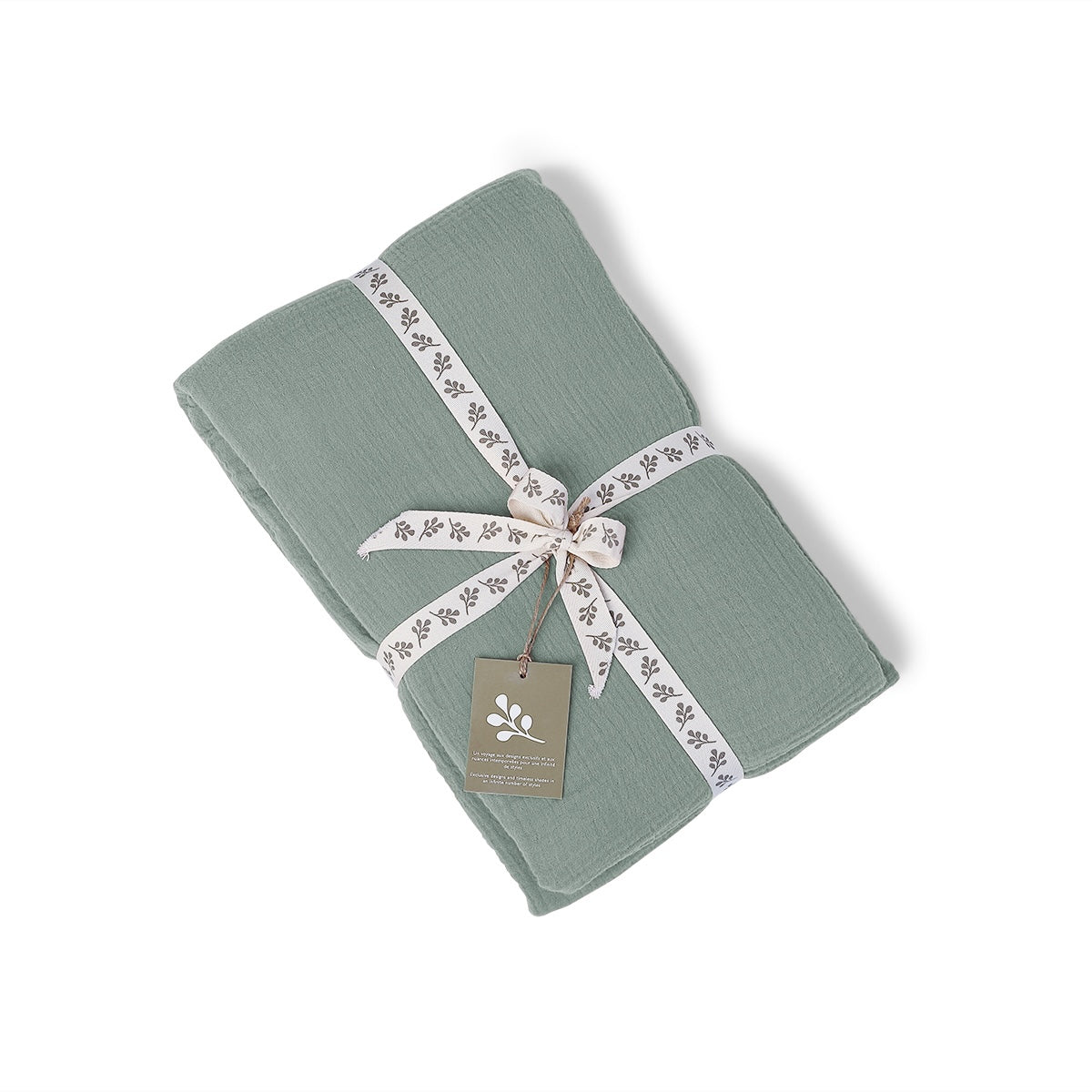 Nappe gaze de coton 150x400 CARLA vert céladon