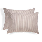 Parure + taies 50x70 coton lavé blanc / noisette LUNAR MIX 240x220+2(50x70)
