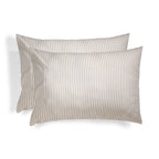 Parure + taies 50x70 coton lavé blanc / sable LUNAR MIX 240x220+2(50x70)