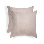 Parure + taies 65x65 coton lavé blanc / noisette LUNAR MIX 240x220+2(65x65)