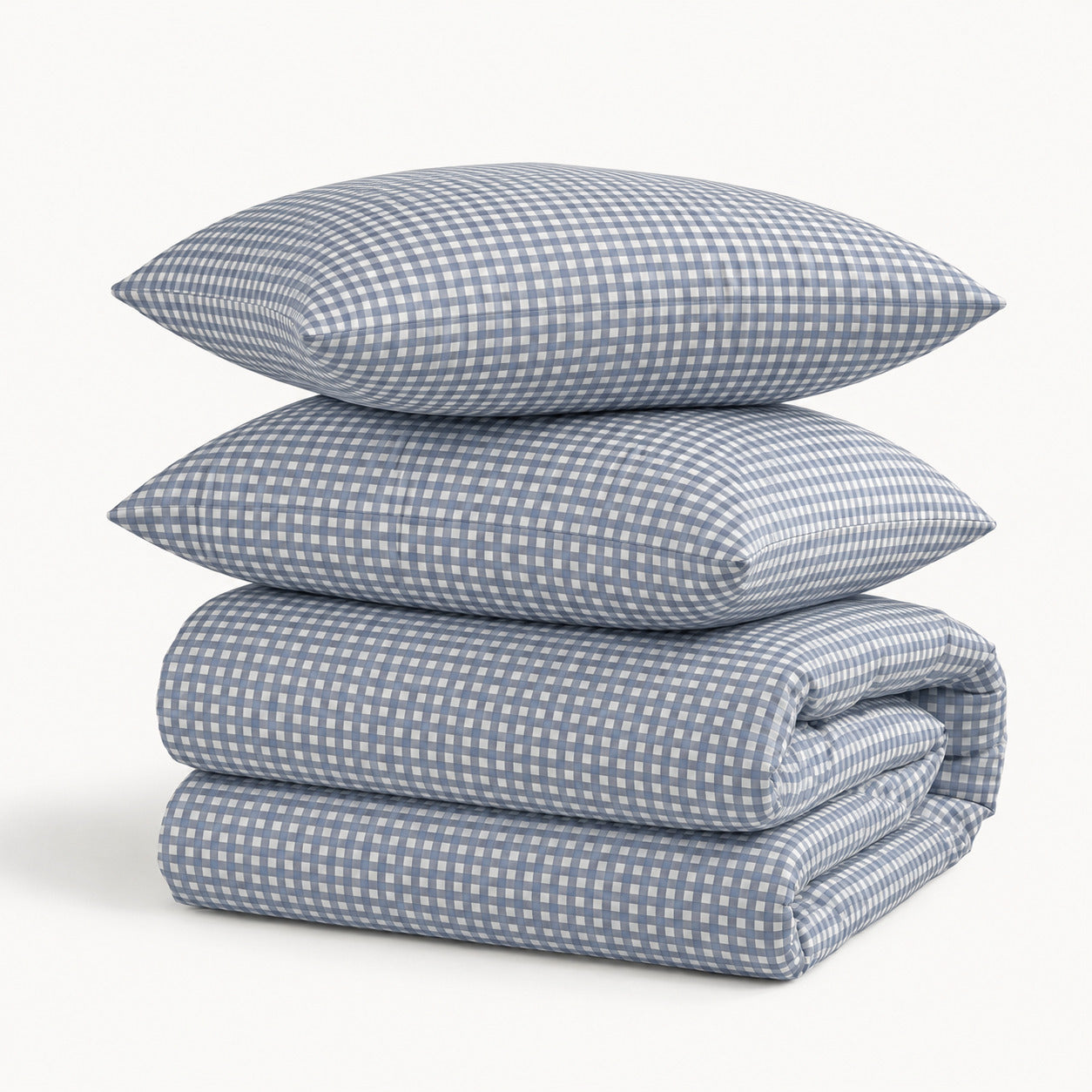 Parure + taies 65x65 coton lavé bleu orage LUNAS 240x220+2(65x65)