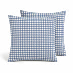 Parure + taies 65x65 coton lavé bleu orage LUNAS 240x220+2(65x65)