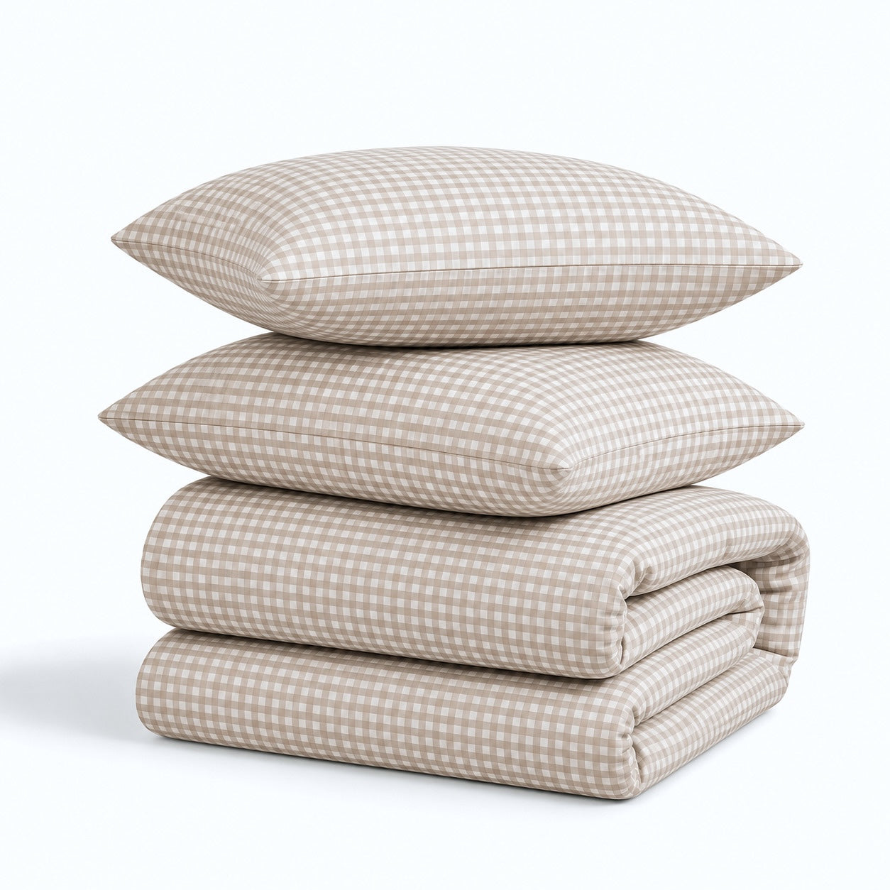 Parure + taies 65x65 coton lavé sable LUNAS 260x240+2(65x65)
