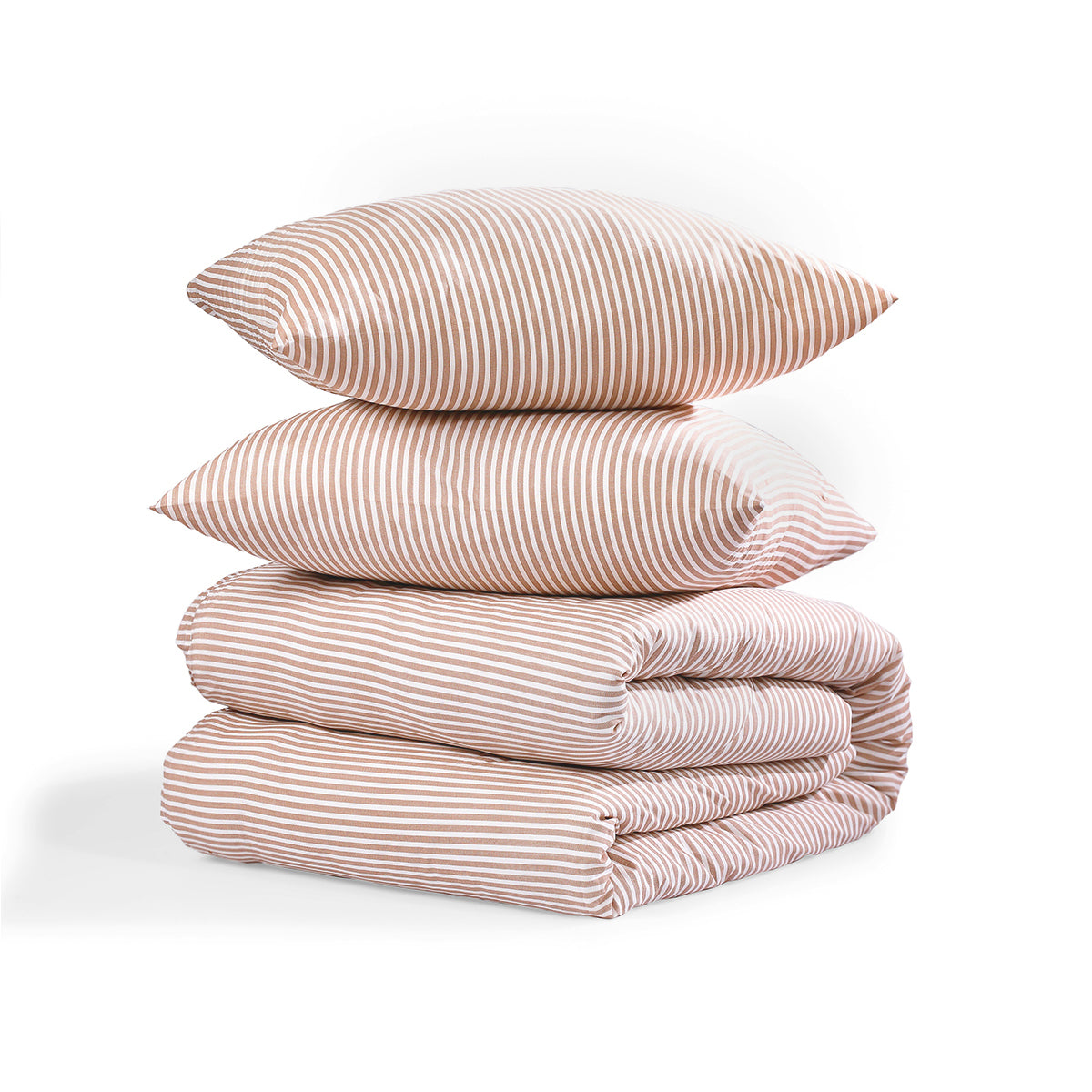 Parure + taies 65x65 coton lavé terracotta LUNAR 260x240+2(65x65)