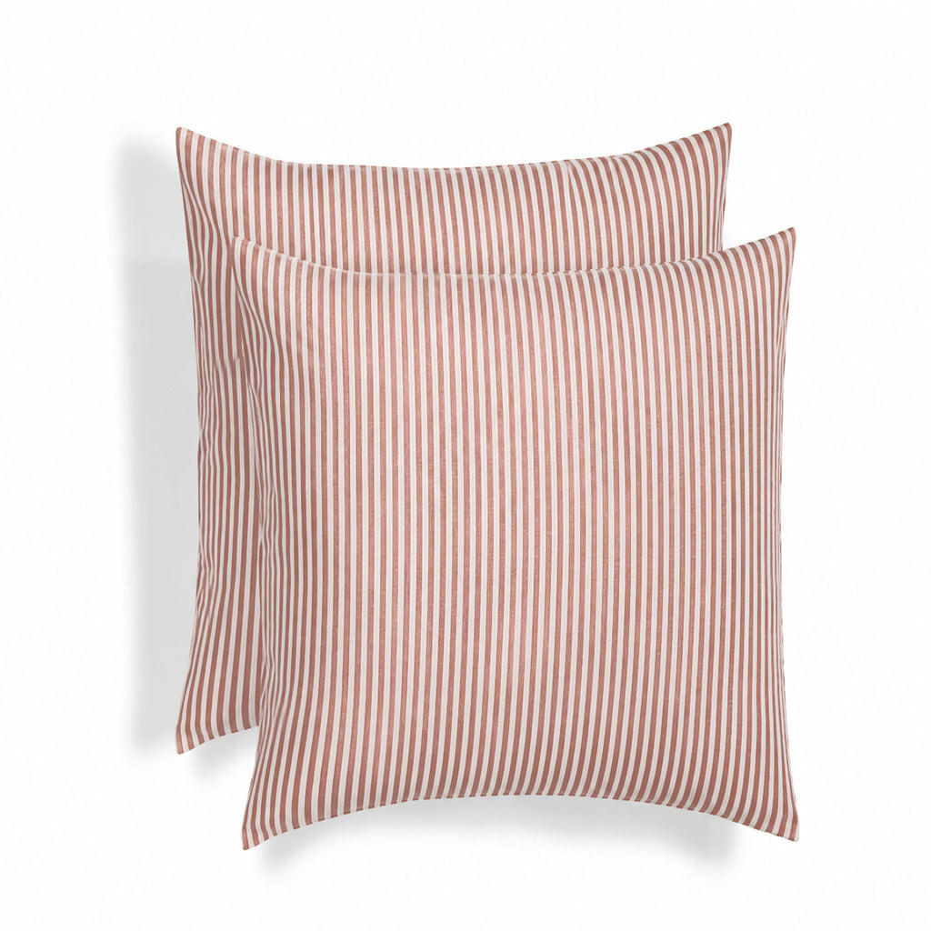 Taie d'oreiller (x2) coton lavé terracotta LUNAR 65x65
