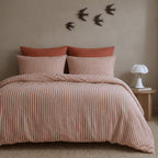 Taie d'oreiller (x2) coton lavé terracotta LUNAR 65x65