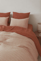 Taie d'oreiller (x2) coton lavé terracotta LUNAR 65x65