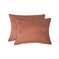 Taie d'oreiller (x2) coton lavé terracotta LUNA 50x70
