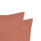 Taie d'oreiller (x2) coton lavé terracotta LUNA 50x70