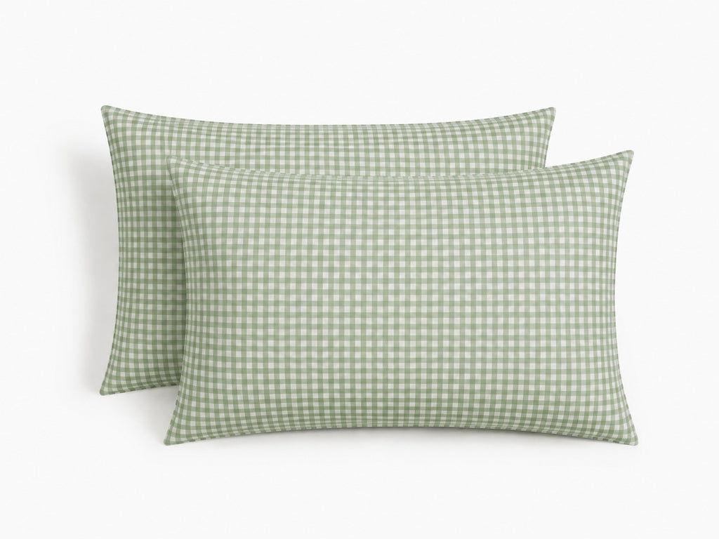 Taie d'oreiller (x2) coton lavé vert céladon LUNAS 50x70