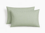 Taie d'oreiller (x2) coton lavé vert céladon LUNAS 50x70