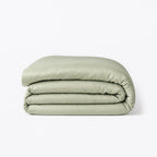 Housse de couette satin lavé de coton bio vert céladon GAIA 280x240