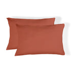Taie d'oreiller (x2) coton bio & lyocell terracotta GAIA 50x70