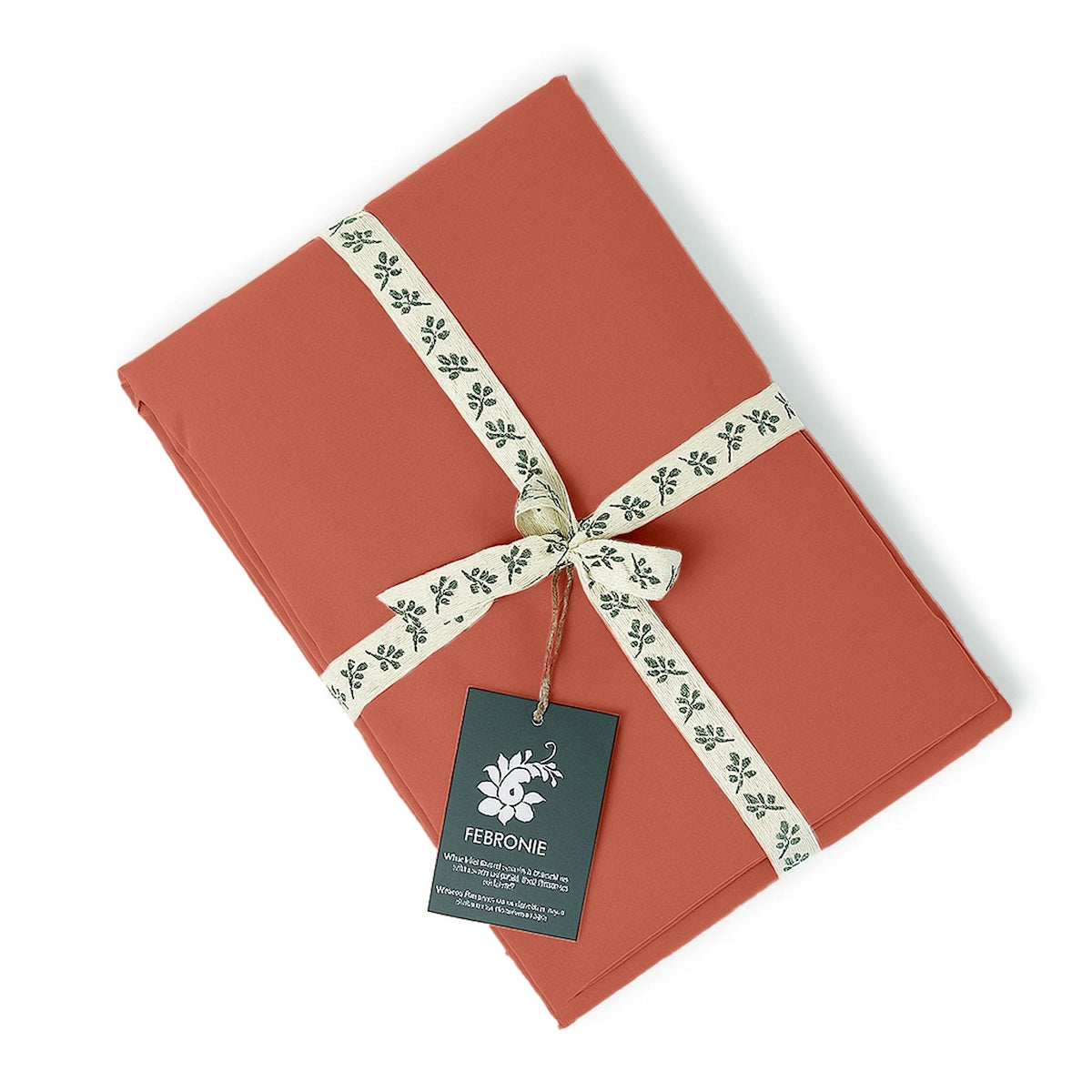 Taie d'oreiller (x2) coton bio & lyocell terracotta GAIA 50x70