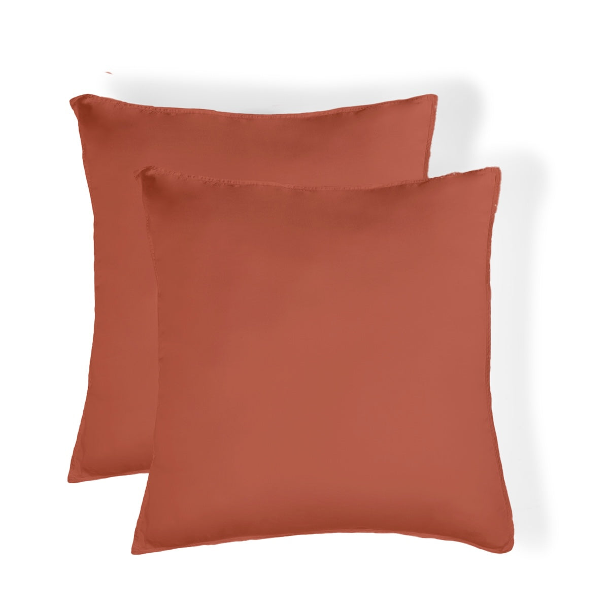 Taie d'oreiller (x2) coton bio & lyocell terracotta GAIA 65x65