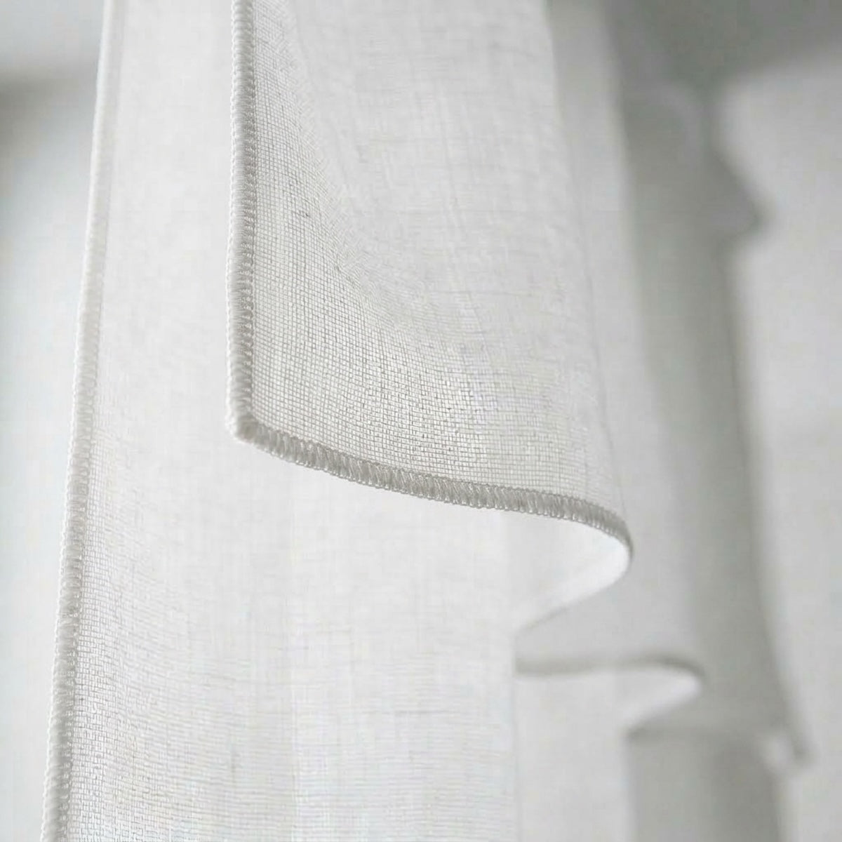 Voilage à passants (x2) voile de coton bio 140x260 BRUMA - blanc / blanc