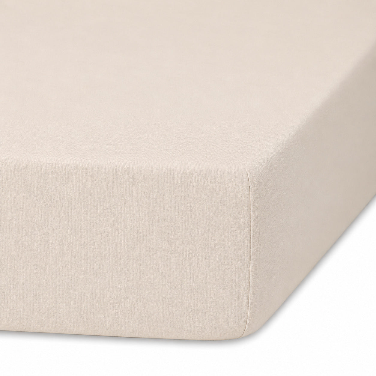 Drap housse lin lavé beige clair ADELE 180x200x40