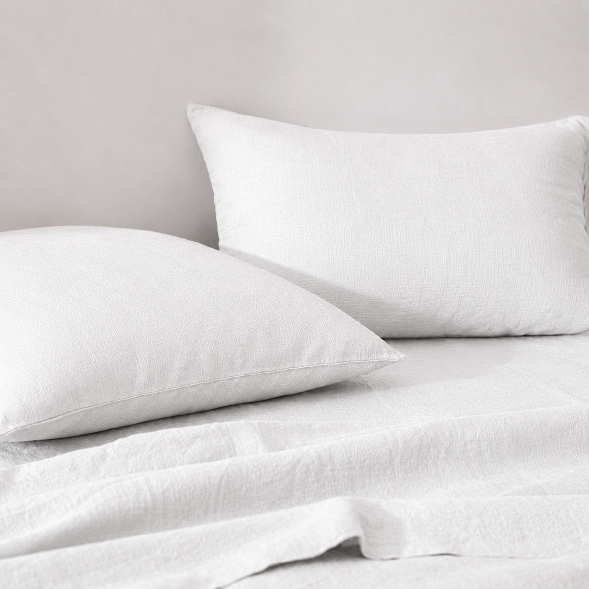 Drap housse lin lavé blanc ADELE 140x200x30