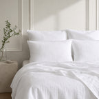 Drap housse lin lavé blanc ADELE 140x200x30