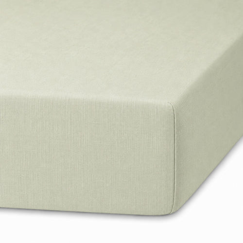 Drap housse lin lavé vert amande ADELE 160x200x40