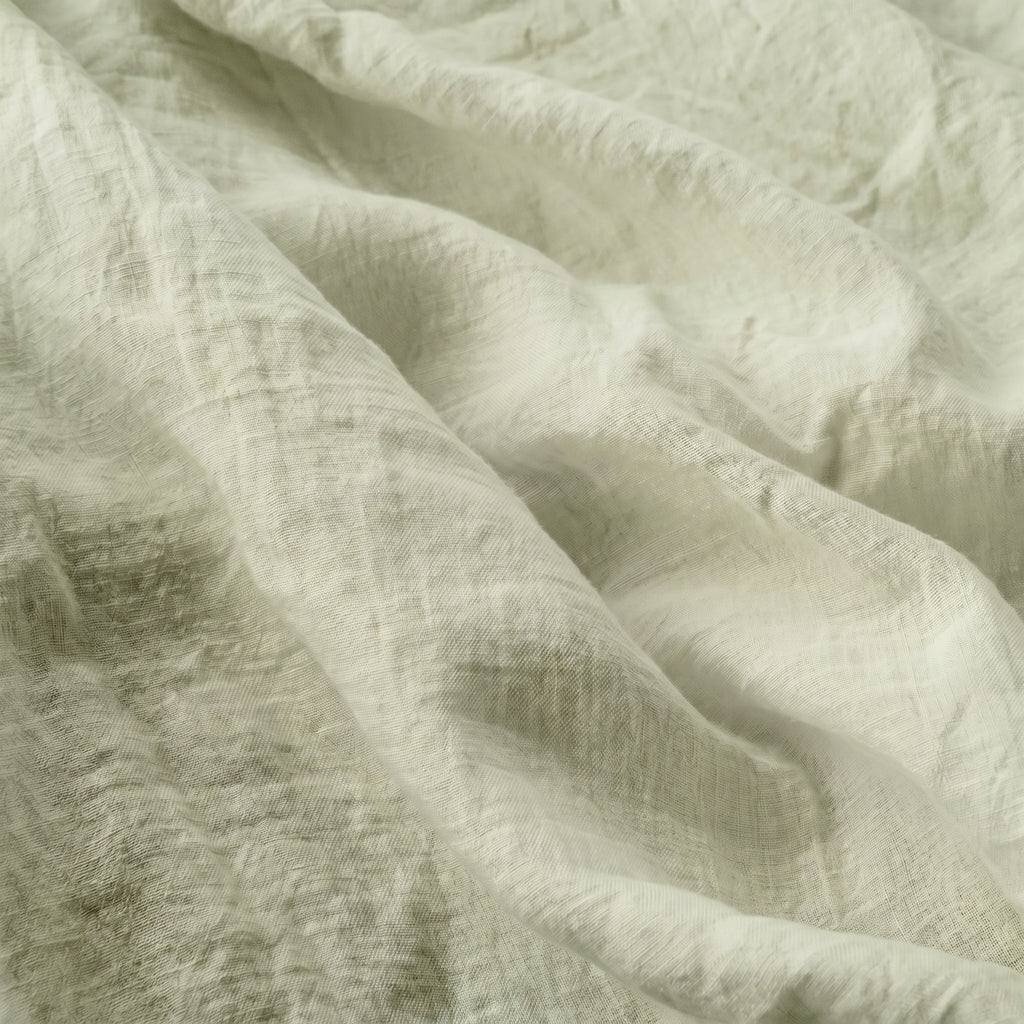 Drap housse lin lavé vert amande ADELE 140x200x30