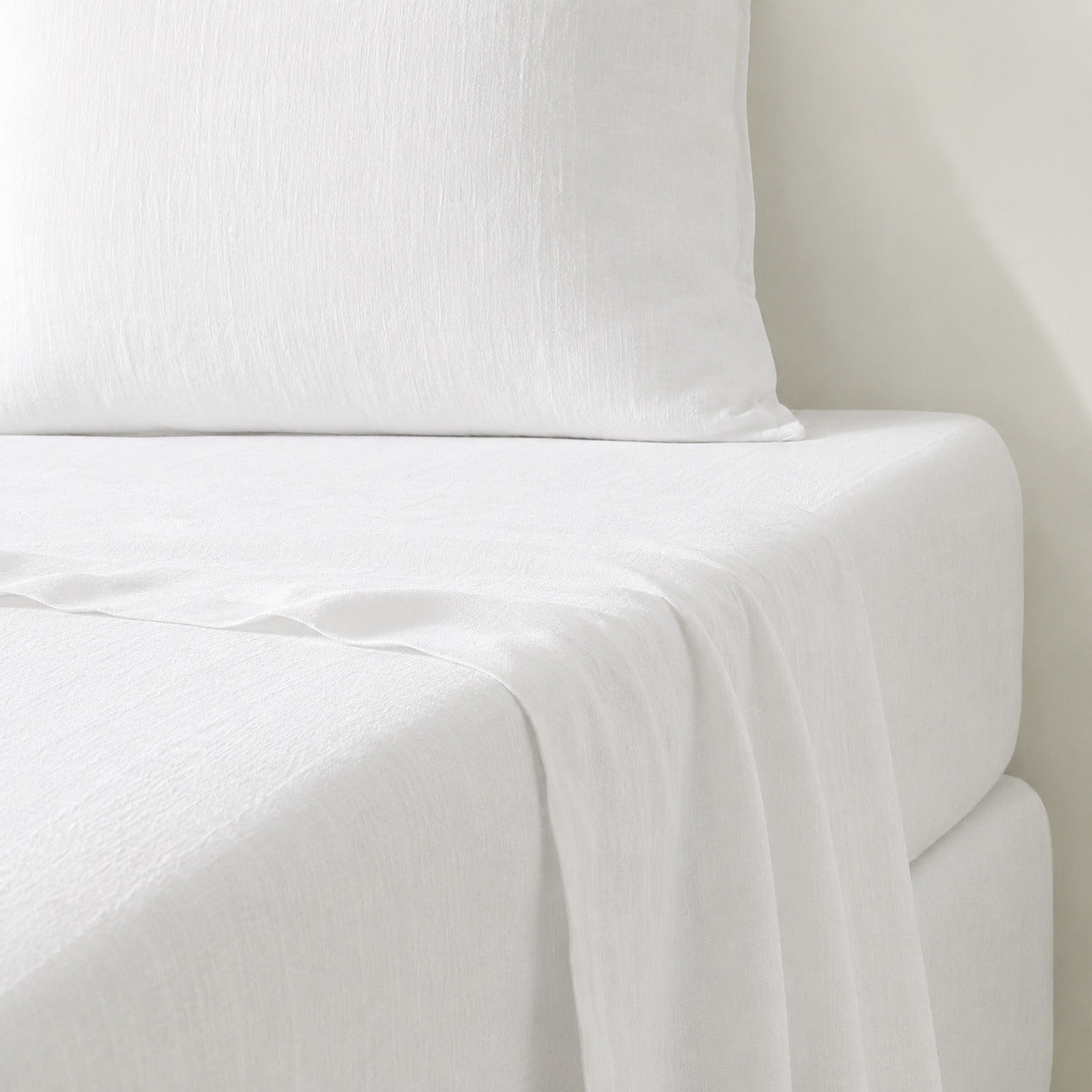 Drap plat lin lavé 240x300 ADELE blanc