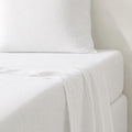 Drap plat lin lavé 270x300 ADELE blanc