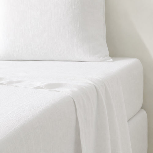 Drap plat lin lavé 270x300 ADELE blanc