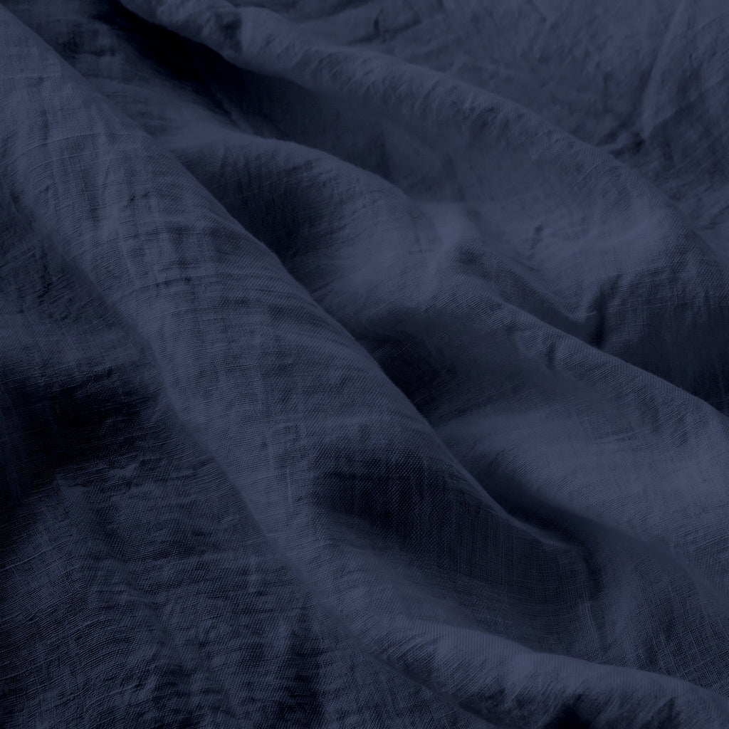 Drap plat lin lavé 240x300 ADELE bleu denim