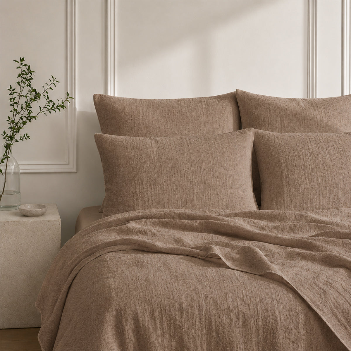Drap plat lin lavé 240x300 ADELE cappuccino