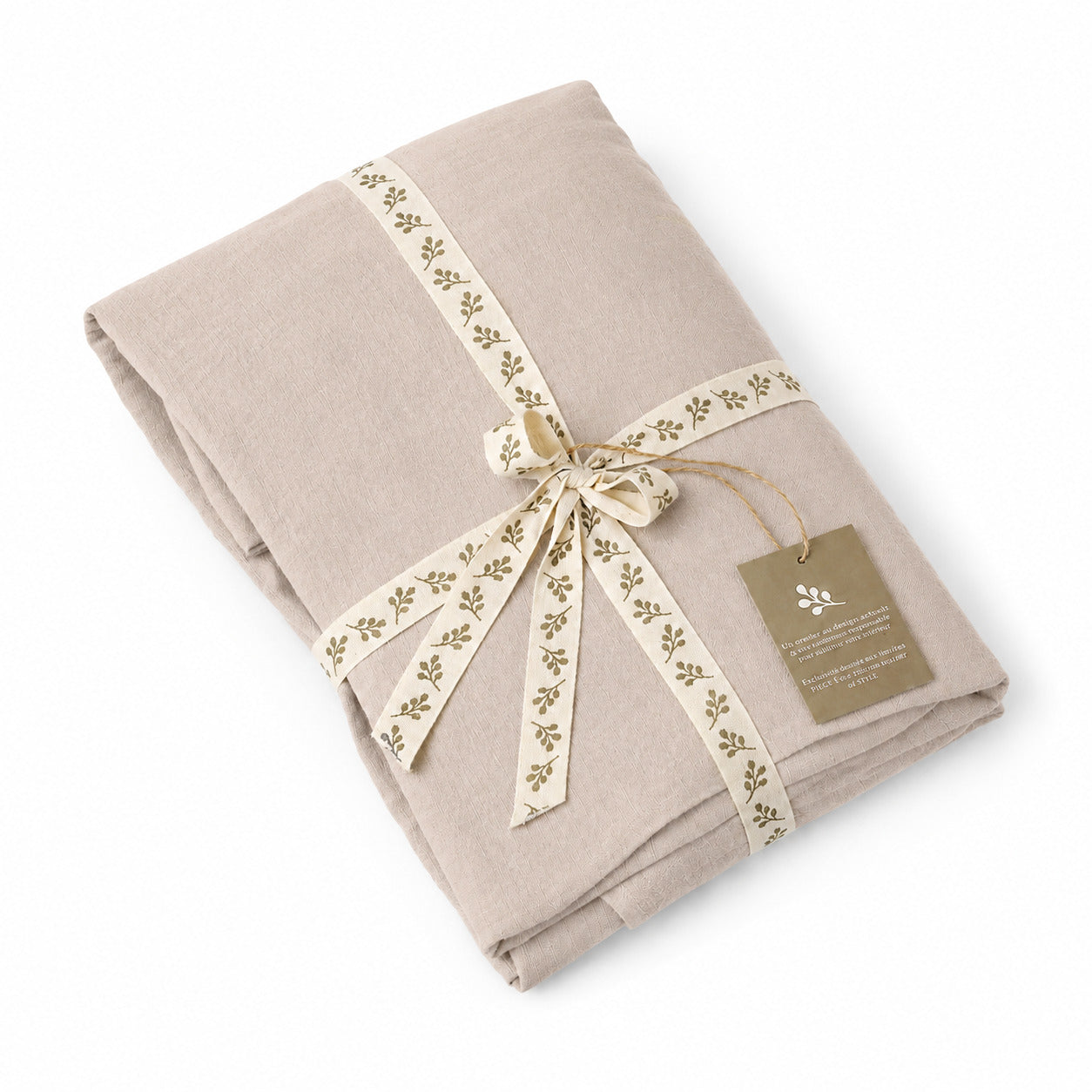 Drap plat lin lavé 270x300 ADELE beige clair