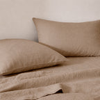 Drap plat lin lavé 270x300 ADELE cappuccino