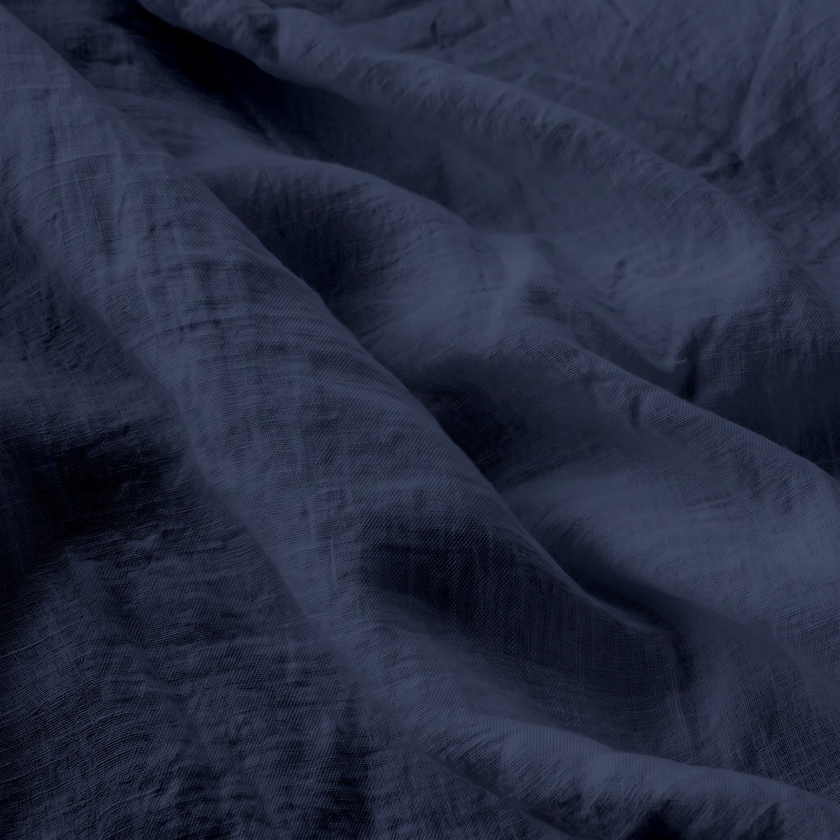 Drap plat lin lavé 270x300 ADELE bleu denim