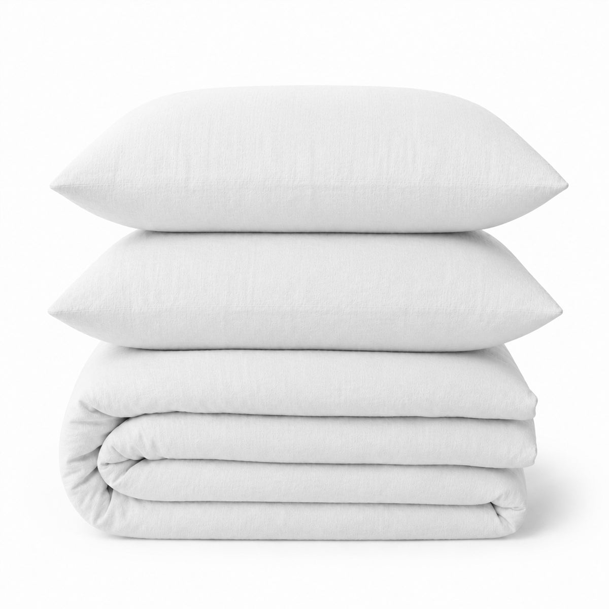 Parure + taies 65x65 lin lavé blanc ADELE 260x240+2(65x65)