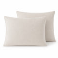 Taie d'oreiller (x2) lin lavé beige clair ADELE 50x70