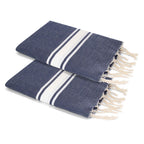 Lot de 2 foutas coton 100x200 ST TROPEZ bleu jean
